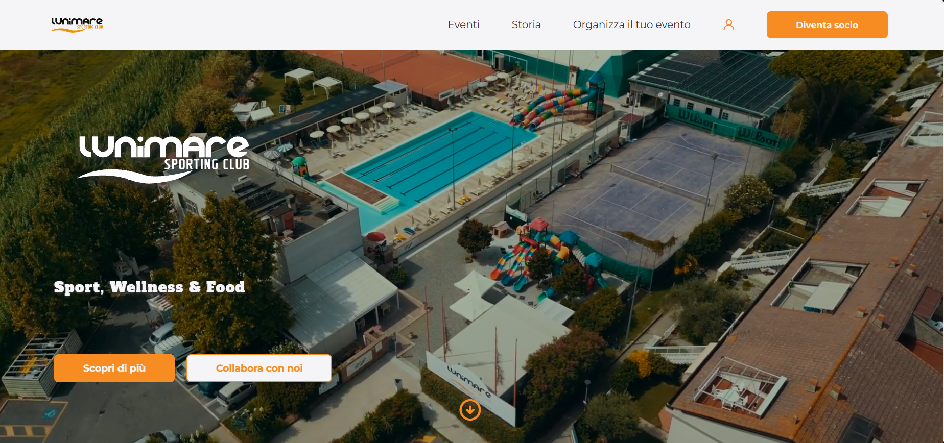 Screenshot del sito di Luni Mare Sporting Club
